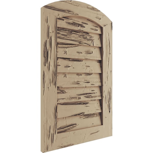 Timberthane Pecky Cypress Arch Top Faux Wood Non-Functional Gable Vent, Primed Tan, 32W X 45H